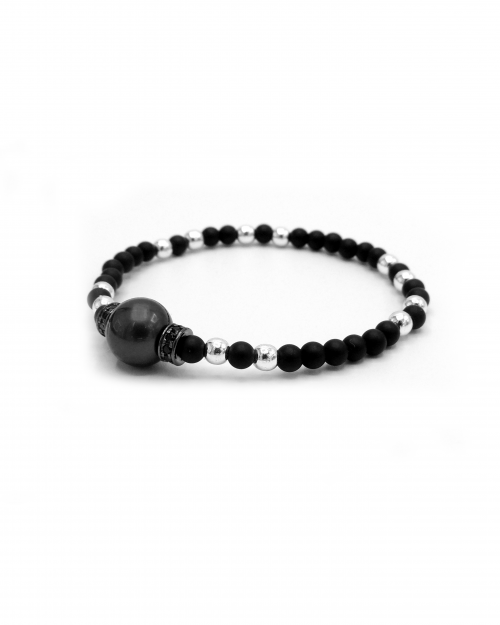 Pulsera Silver and Black Tahití