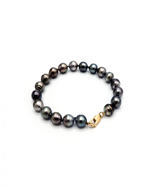 Pulsera Perlas Gold Tahiti