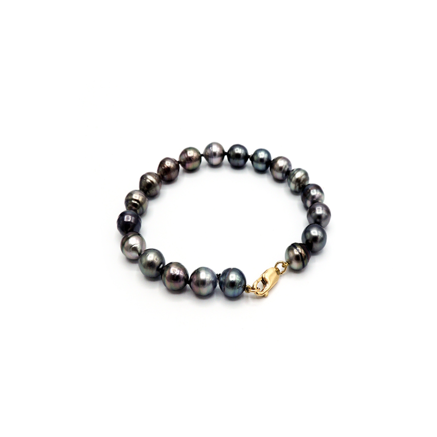 Pulsera Perlas Gold Tahiti